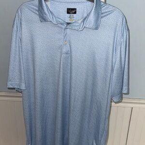 Greg Norman Collection Sky Blue Patterned Polo